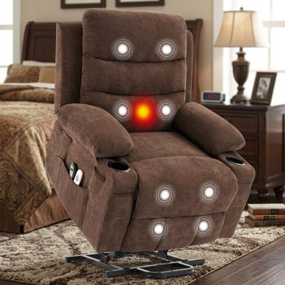 Fauteuil inclinable électrique surdimensionné pour grand et grand fauteuil inclinable électrique de massage avec siège large et fonction de chauffage