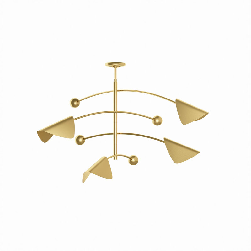Eclipse Chandelier (Blackened Brass and Natural Brass), Natural Brass