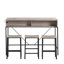 Table de bar et chaises 4 pièces, table de 59 po, tabourets de selle, prises de courant, DEL, espaces de salle à manger de 59 po avec 3 tabourets de selle ergonomiques, prise de courant, tablettes de rangement-133933770