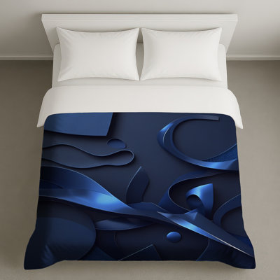 Housses de couette à formes abstraites bleues