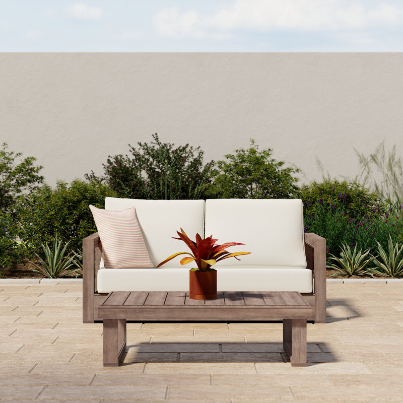 Donnie 2 Piece Seating Group with Cushions, Brown
