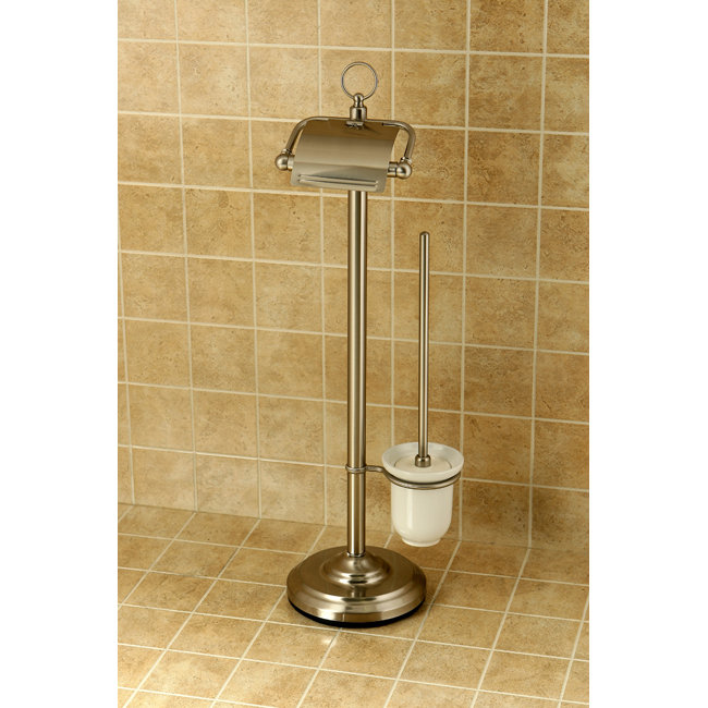 Free Standing Toilet Brush Set, Brushed Nickel