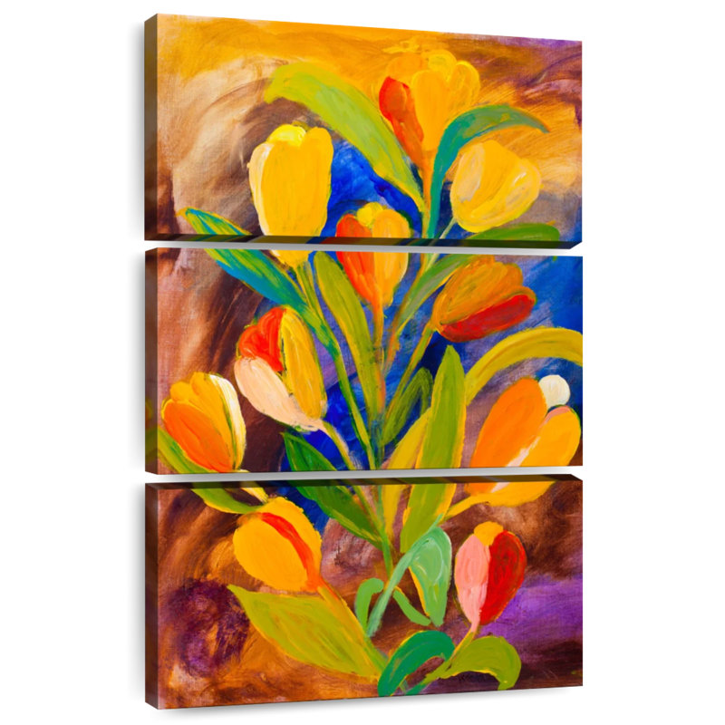 Avery gracieuses fleurs abstraites, H 45 po x l 28 po