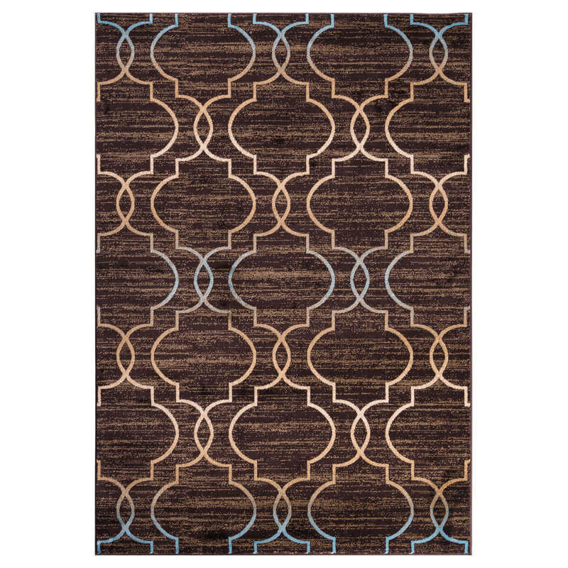 Tapis brun / bleu Edgar, Rectangle 2 pi 2 po x 3 pi