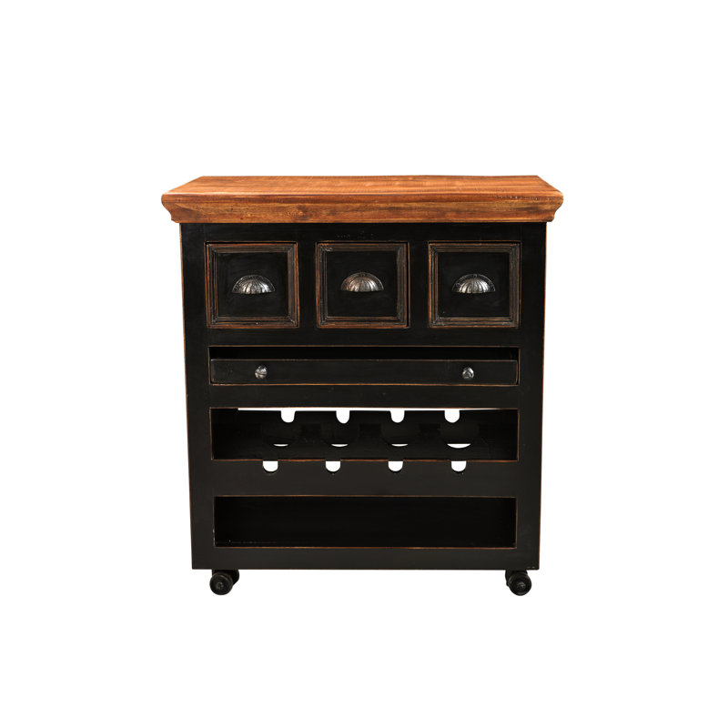 Accringt Solid Wood Top Kitchen Cart