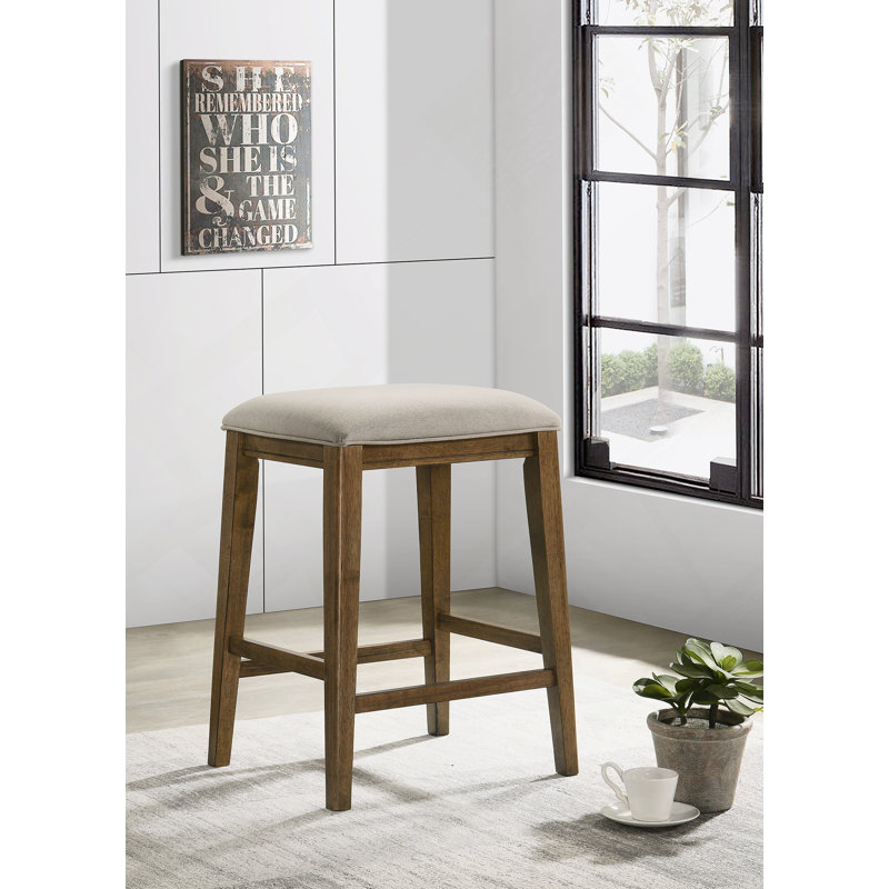 Tabouret à hauteur de comptoir 17 po en noyer avec siège rembourré Sasha