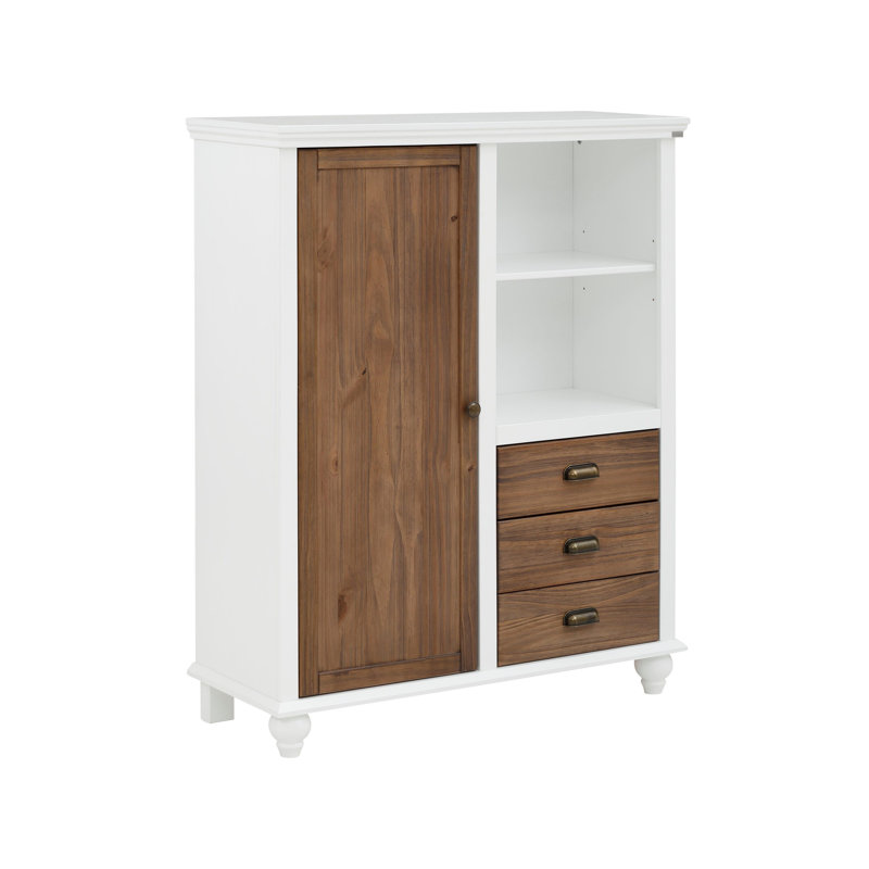Fanchone 100cm Sideboard, White/Natural