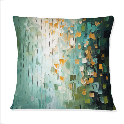 Superior Sun Abstract Ocean Blue and Gold - Coussin décoratif avec peinture abstraite