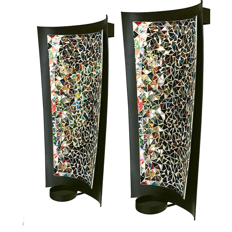 Wall Wall Sconce, 12" H x 6" W x 3" D, Gemstone Rainbow