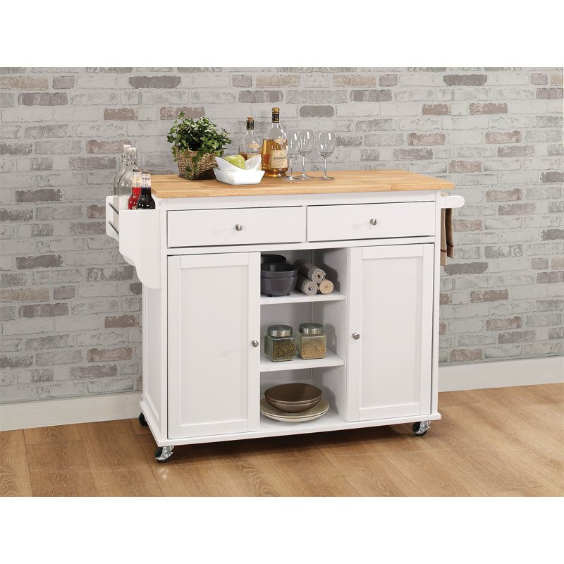 Versatile Kitchen Cart With Ample Storage And Durable Workspace