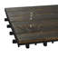 30 tuiles de terrasse à motif à rayures imbriquées, 12 po x 12 po, brun foncé, plancher de bois franc d'acacia brun pour terrasse, banc, bord de piscine, ...-116657720