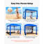 Beach Cabana, 8 x 8 ft Beach Canopy with Side Wall, UPF 50+ Protection Easy Setup Cabana Tent with Sand Pockets, Adjustable Height Portable Shade Sun Shelter Umbrella for Family & Friends, Blue