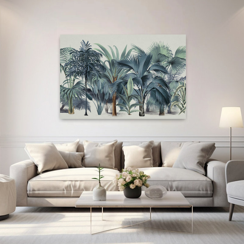 Faune exotique 004 1 abstrait palmier paysage nature, art mural, H 60 po x l 40 po
