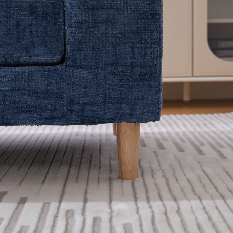 Upholstered Accent Bench With Two Pillows, Blue