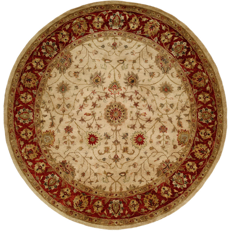 Wool Oriental Indoor Rug, Round 6'