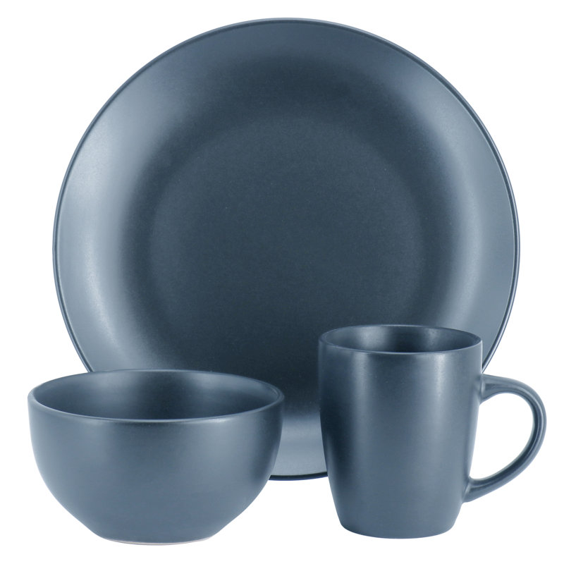 Service de table rond 12 pièces HomeStyle Divertissant Everyday Plus, Bleu