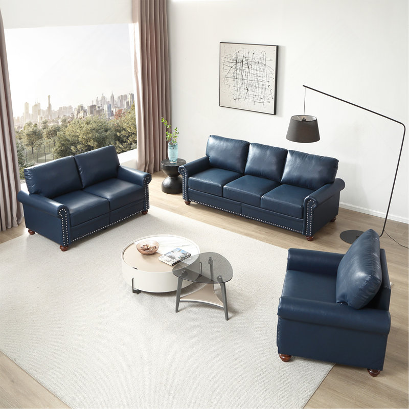 Canapé de salon avec canapé de rangement modulaire 1 + 2 + 3 bleu marine