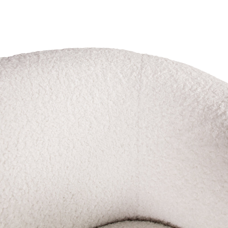 Bruford Swivel Barrel Chair, White Cotton Blend