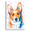 Art mural en verre rouge Red Barrel Studio® «Rainbow Dogs Corgi» par Lindsay Kivi-702076520