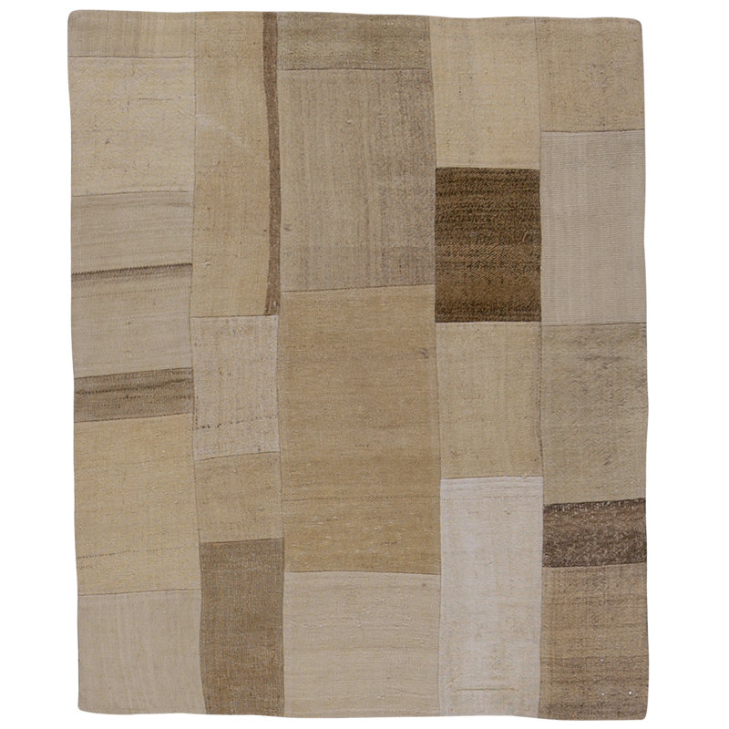 Hand Knotted Wool Area Rug in Beige