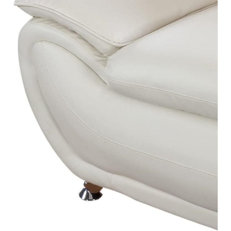 Dipika Faux Leather Accent Chair, White Faux Leather
