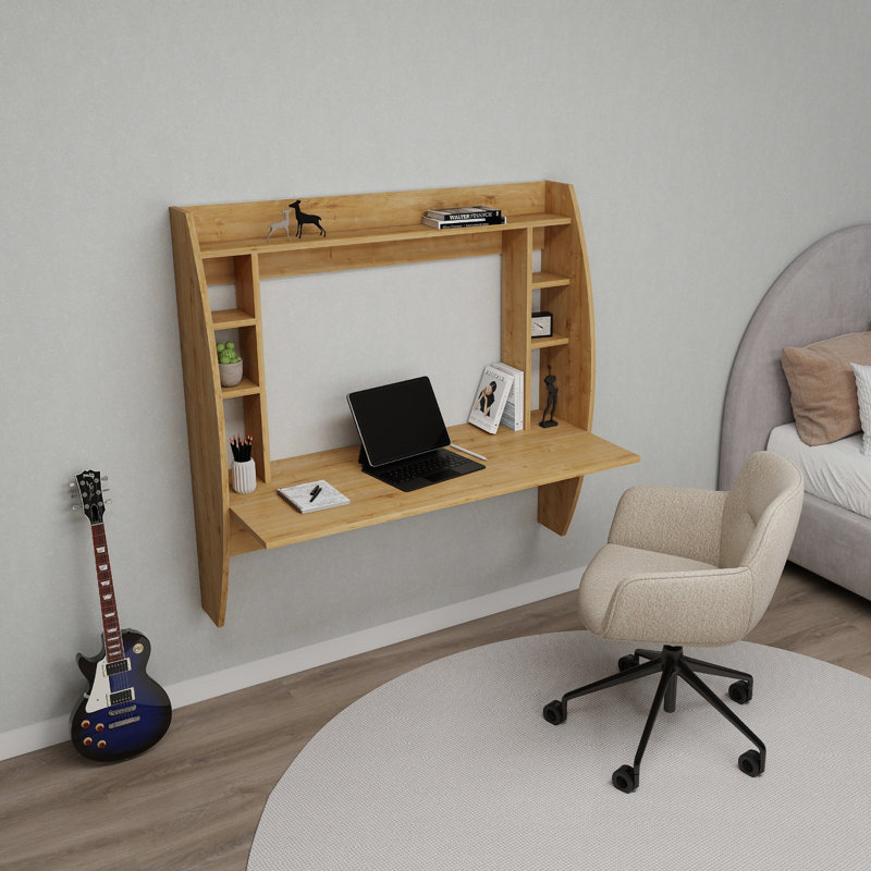 Floating Desk Rectangular Aidy, Sapphire Oak