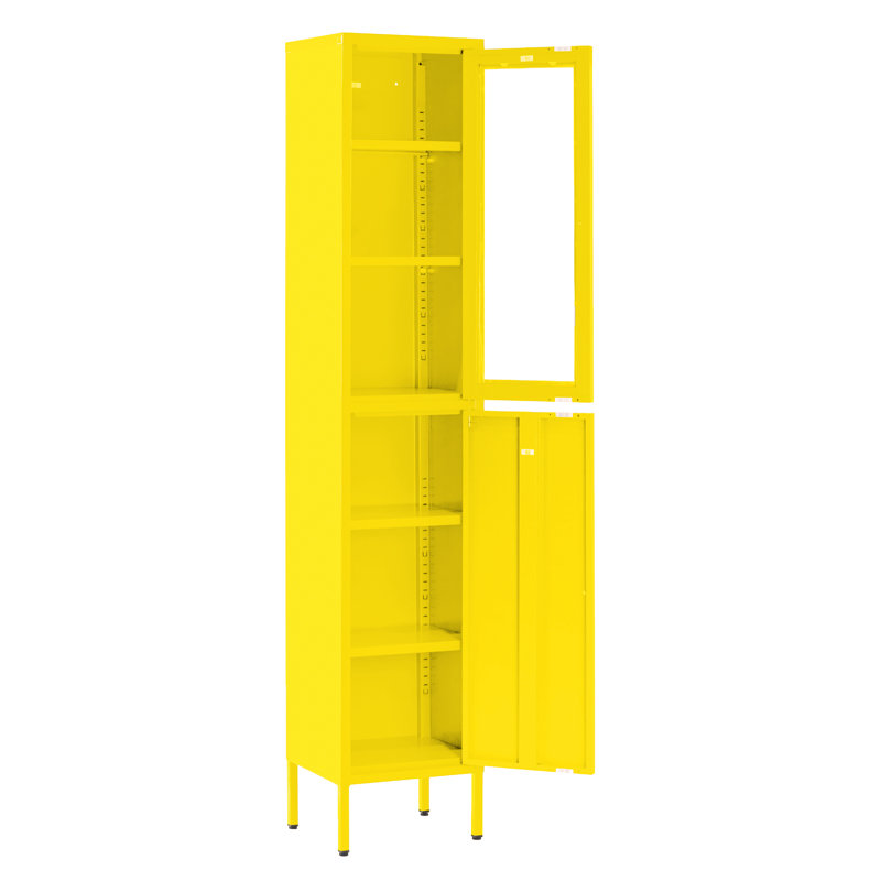 Armoire de rangement à 4 tablettes Decimus, Jaune