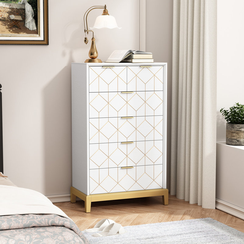 Marshayla 26.4'' W 6 - Drawer Dresser, White