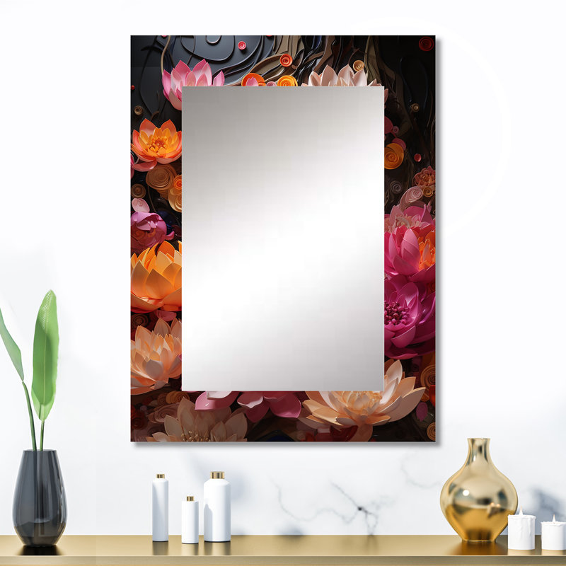 Or rose bouddhisme lotus des lumières de ce III, 32 po x 24 po