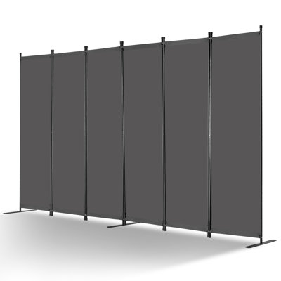 Room Divider 6 Panel Fabric Room Privacy Screen for Office Bedroom Beige by Ebern Designs
