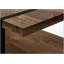 Table basse de style industriel-campagnard rectangulaire avec aspect bois récupéré et pieds en métal, parfaite pour les salons modernes