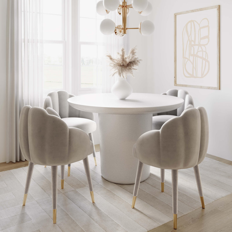 Chaise d'appoint capitonnée en velours, Velours gris clair