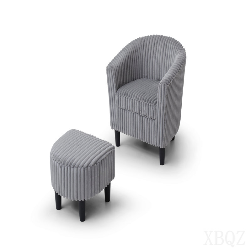 Chaise et repose-pieds, gris