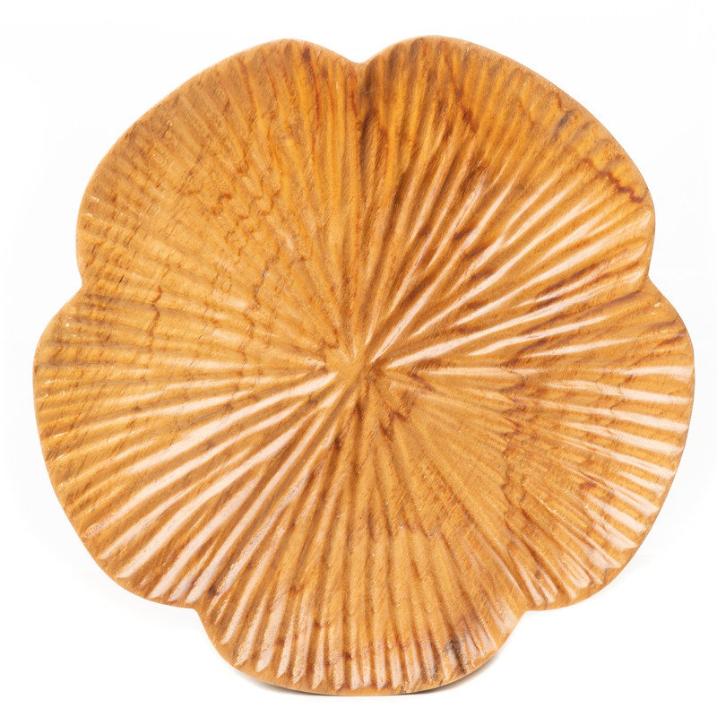 Flower Tenzara Teak Wood Plate