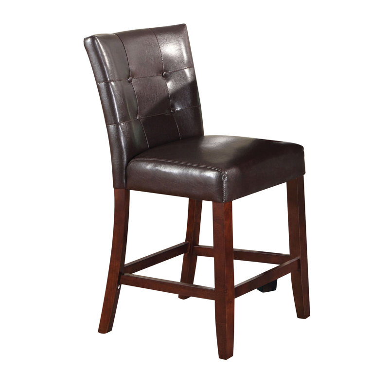 Ensemble de 2 chaises de salle à manger à hauteur de comptoir revêtues de polyuréthane à dossier capitonné