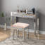 Mikayil Glass Mirrored Accent Stool Diamonds Vanity Stool-909126037