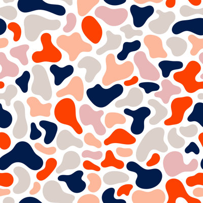 Fluid Shapes Pattern - Wrapped Canvas Print
