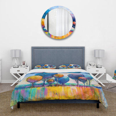 Autumn Fantasy Trees IV - Ensemble de housse de couette moderne - Microfibre de polyester