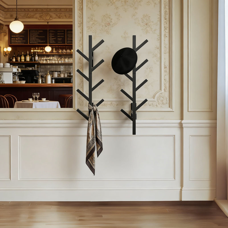Portemanteau vertical flottant et porte-chapeaux, ensemble de 2, organisateur de vestibule flottant pour le salon et la chambre à coucher