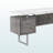 Aberdeen White & Gray Corner Computer Desk with Silver Metal Legs, 29.85" H X 70.73" W X 70.73" D