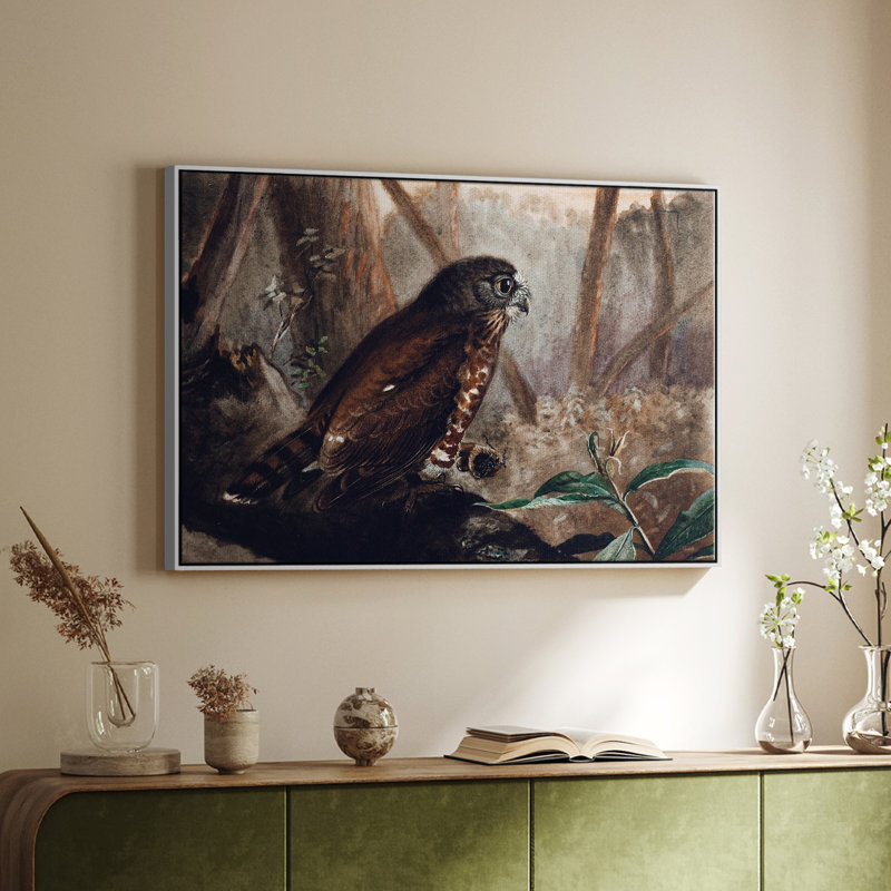 Animal rétro -XVII, Toile encadrée flottée blanche, H 17 po x l 25 po x P 2 po