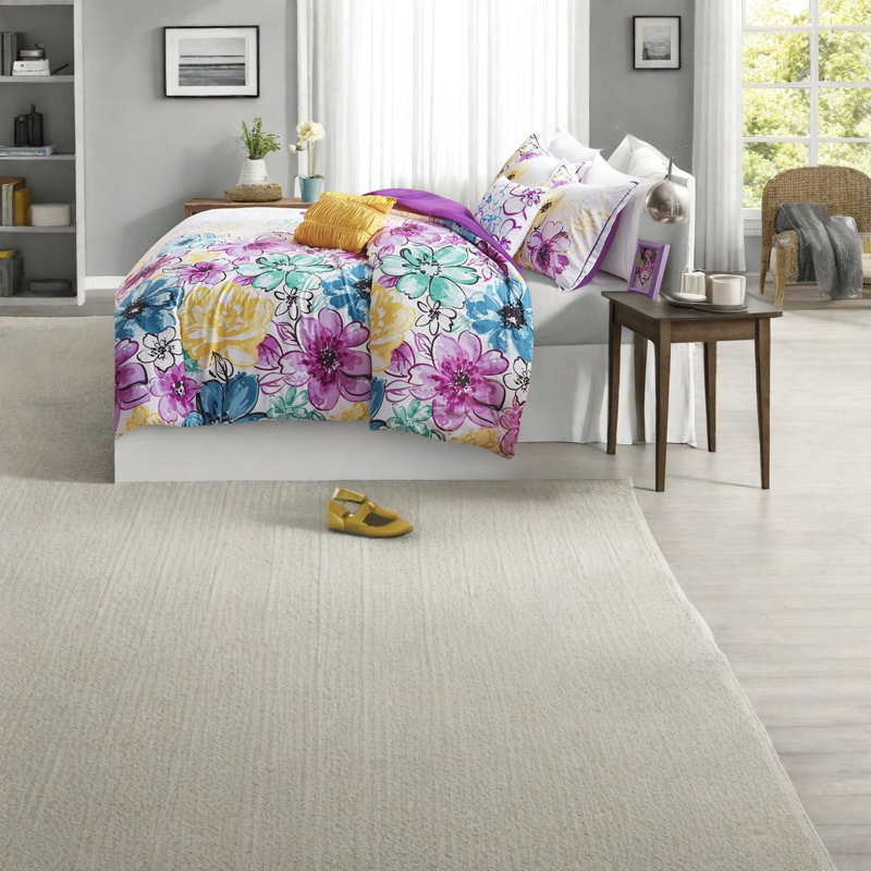 Ensembles de literie floraux revigorants, microfibre de polyester, style chambre à coucher moderne