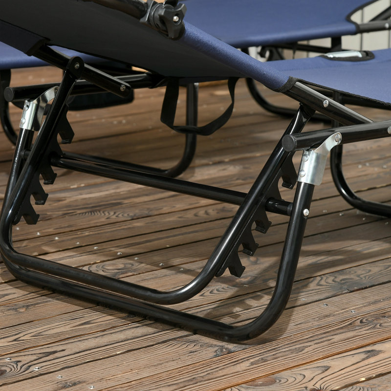 Chaises longues inclinables réglables, Bleu très foncé