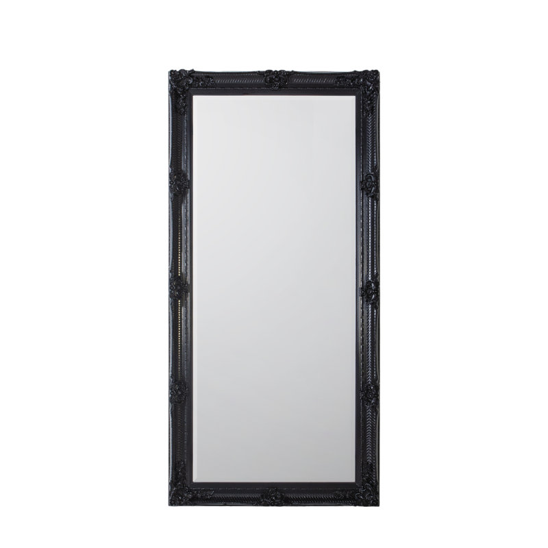 Lindsay Wood Flat Floor Mirror, Black