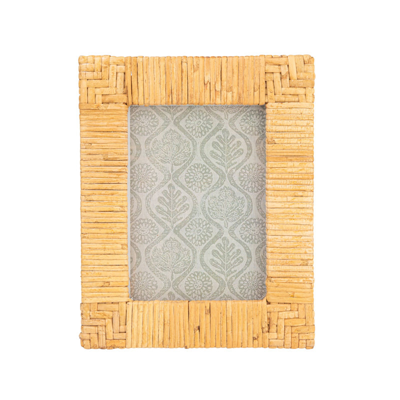 Cadre photo en rotin tissé à la main Kitt, Naturel, 7 po x 5 po