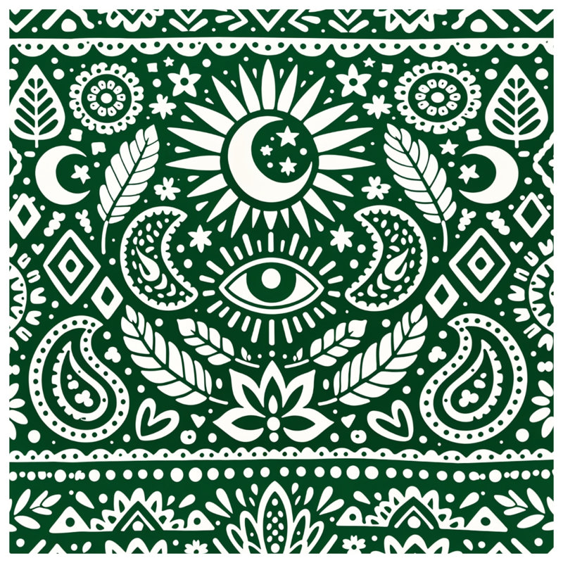 Édredon vert à motif cachemire, Twin