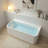 59" × 29.5" Freestanding Soaking Bathtub Solid Surface Stone Resin Soaking Tubs