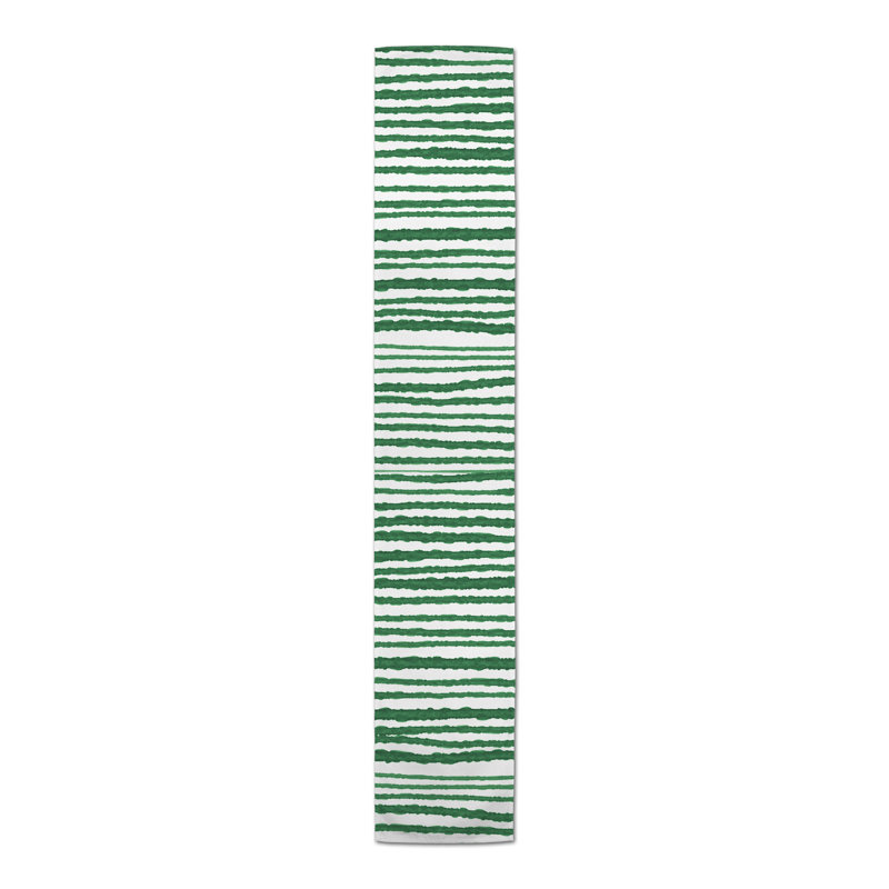 Rough Watercolor Navy 4 Table Runner, Green