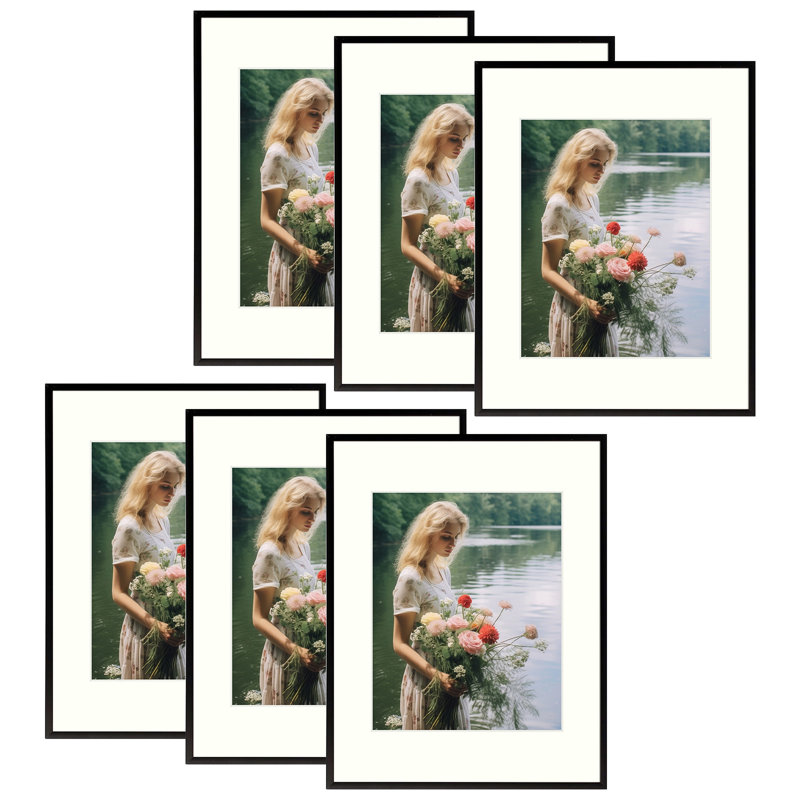 Ensemble de cadres photo Drennon, Noir, 11 po x 14 po emmêlé à 8 po x 10 po