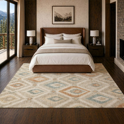 Tapis Chantille ACN3072 Ikat lavable à la machine pour intérieur/extérieur